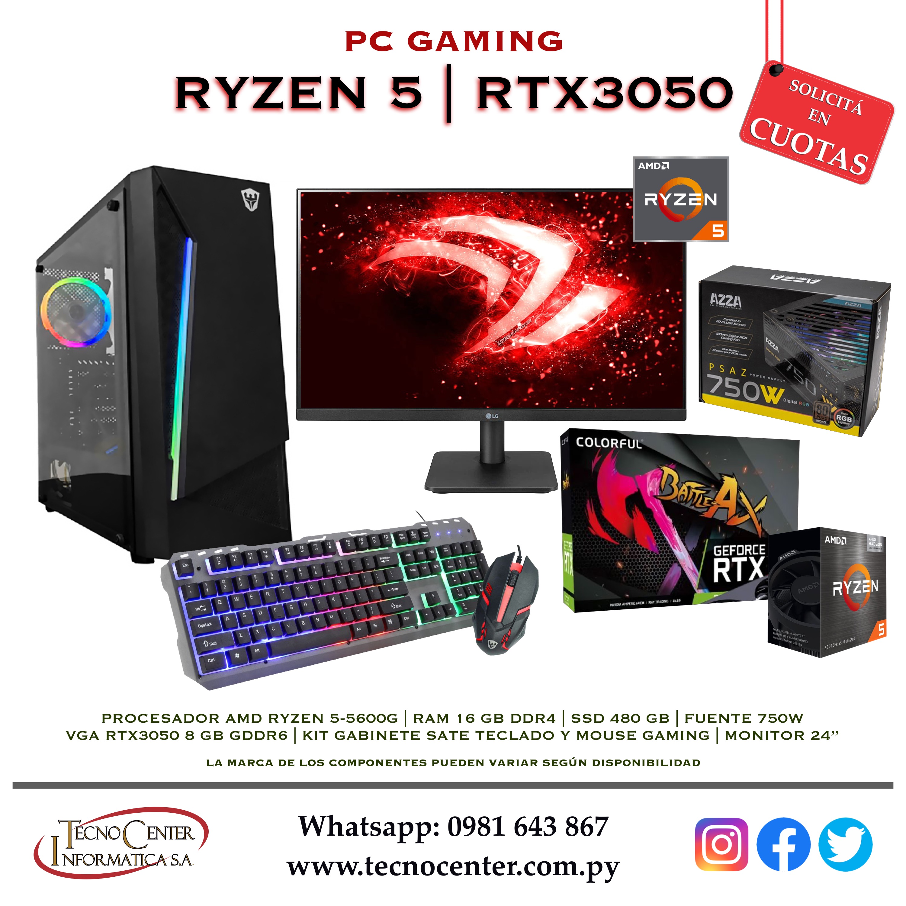 PC Gaming Ryzen 5 RTX3050